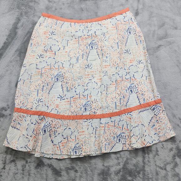 Vintage 90s Liz Claiborne Skirt Size 10 PETITE Linen A-Line Bow Office Preppy - Picture 2 of 9